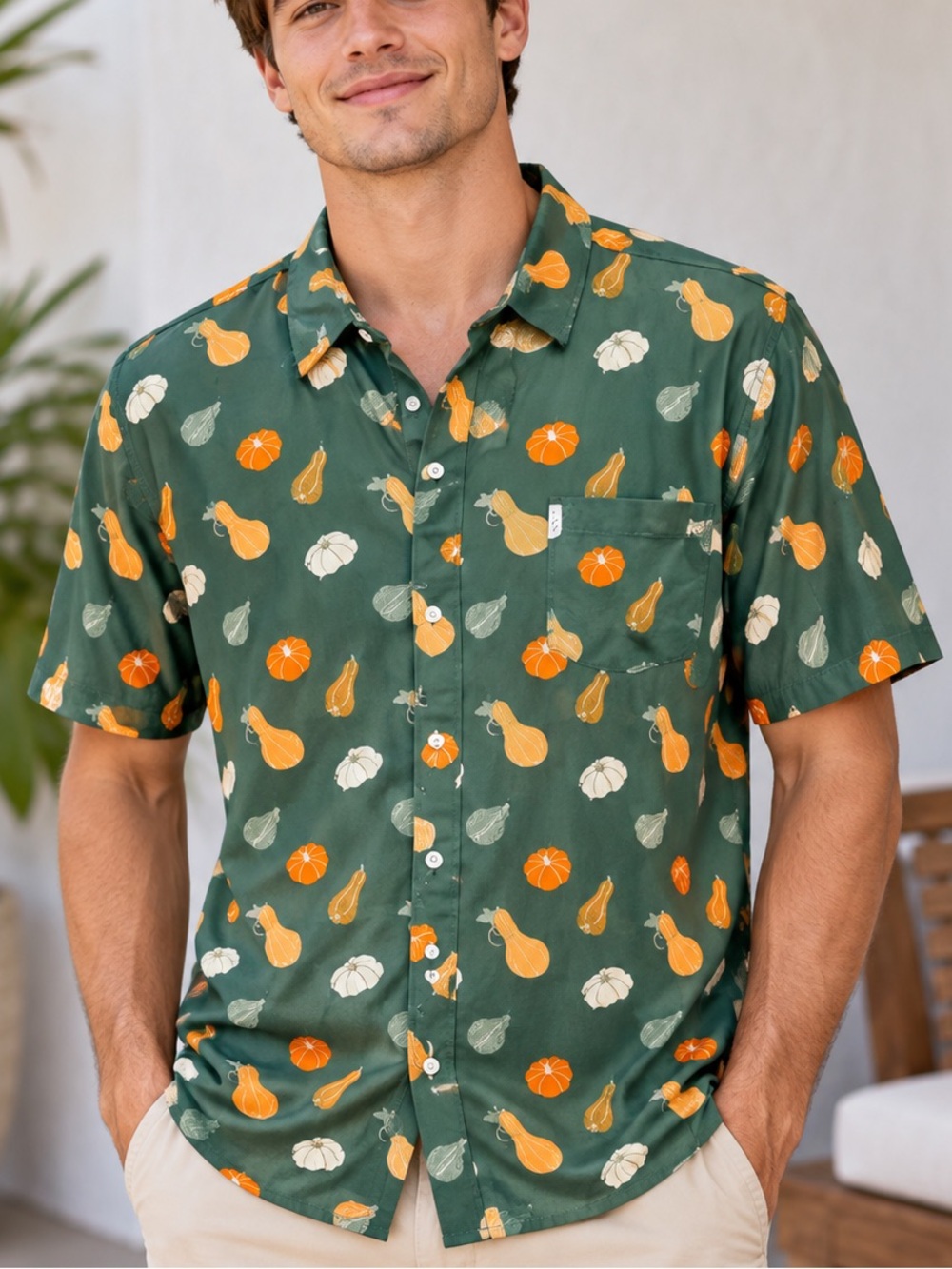 Tipsy Elves Men’s XXL “Out of your gourd” Fall Harvest Button Up Shirt